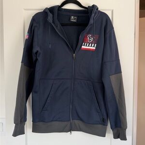 Nike Navy and Gray Houston Texans Zip-Up Hoodie